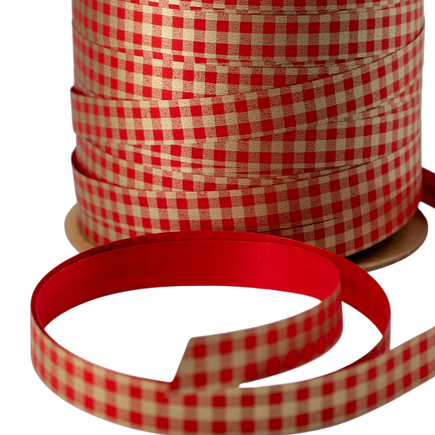 Vichy Ribbon - Gold and Red - "Squares"