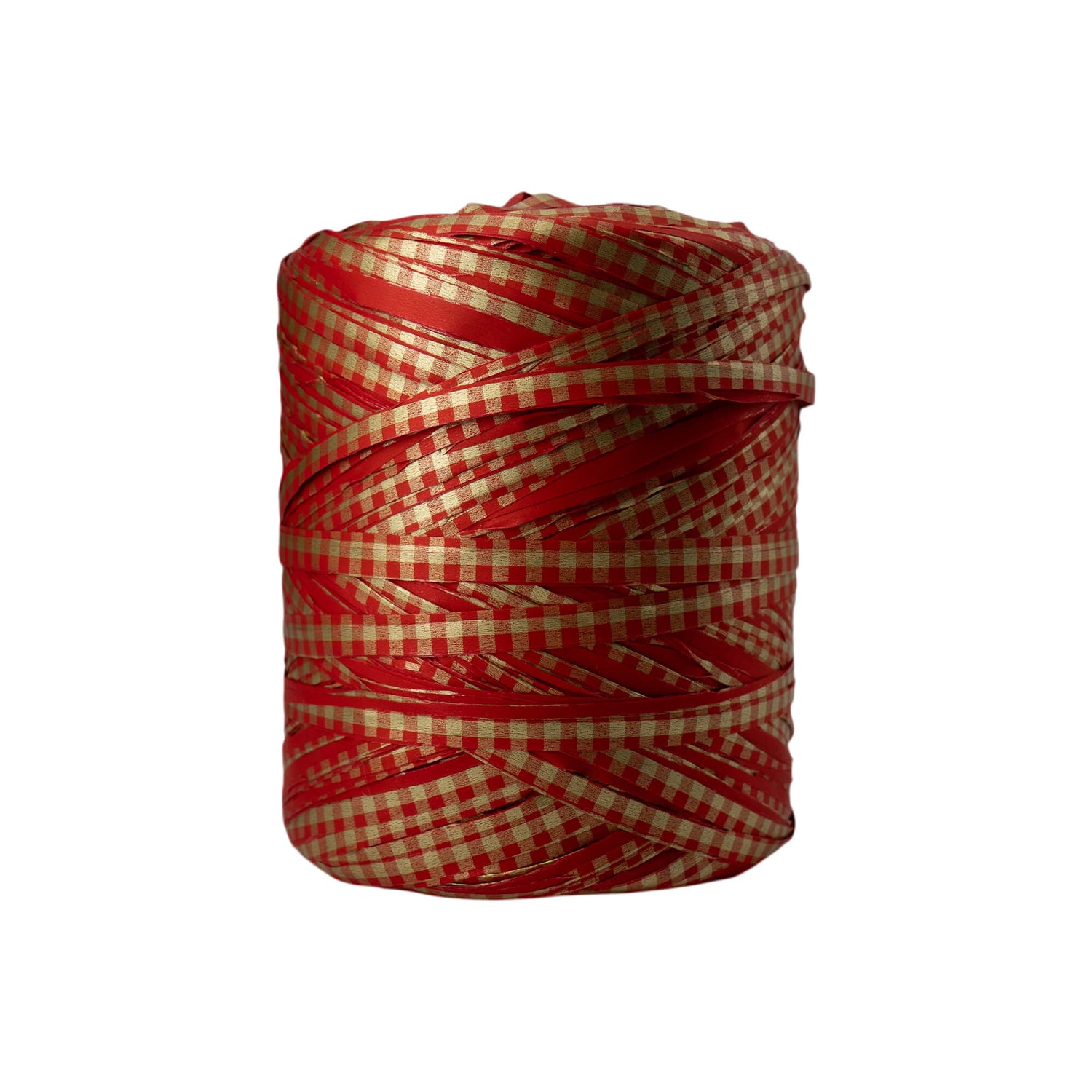 Cinta Rafia Vichy - Rojo y Dorado - "Cuadros"