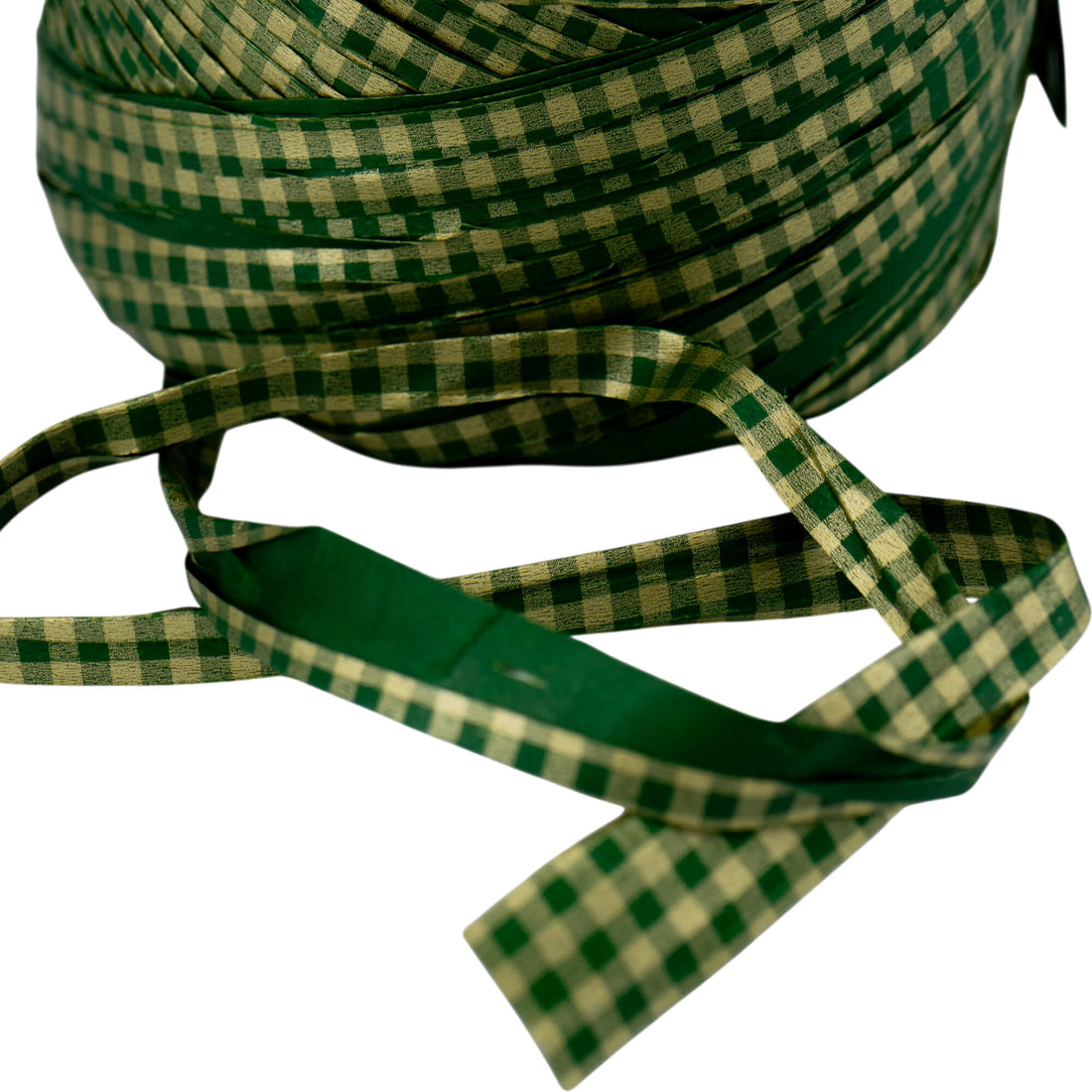 Cinta Rafia Vichy - Verde y Oro - "Cuadros"