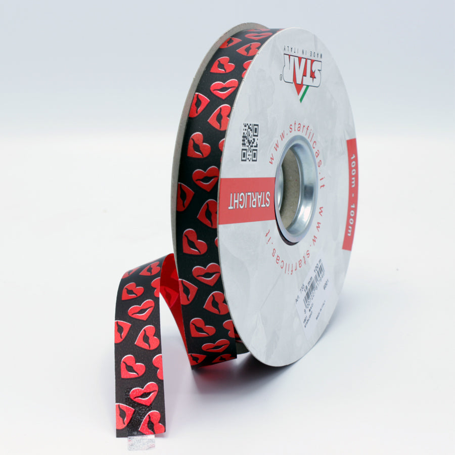 Starlight Ribbon - Black and Red - "Baci"