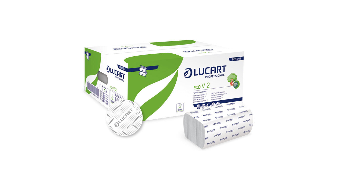 Toalhetes de Mão Zig-Zag em Papel Gofrado - Branco - Tamanho L - LUCART