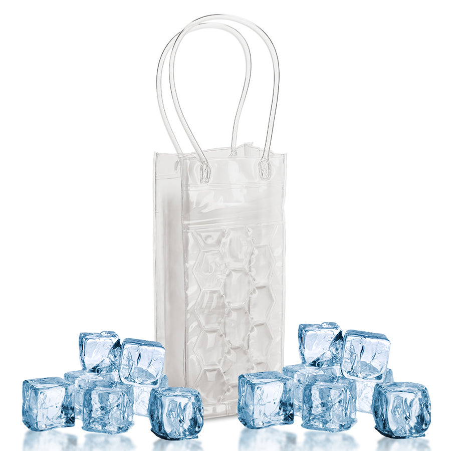 PVC Plastic Bag for 1 Bottle and Ice - Transparent