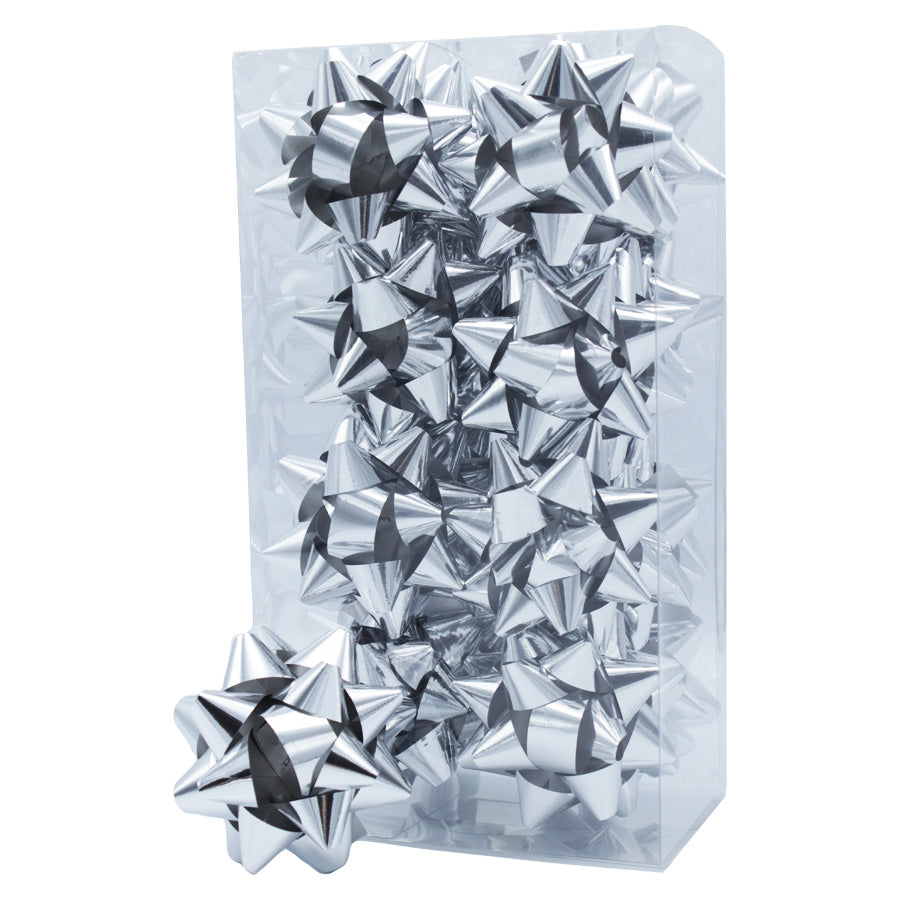 Caja con 100 Lazos Metalizados - Plata