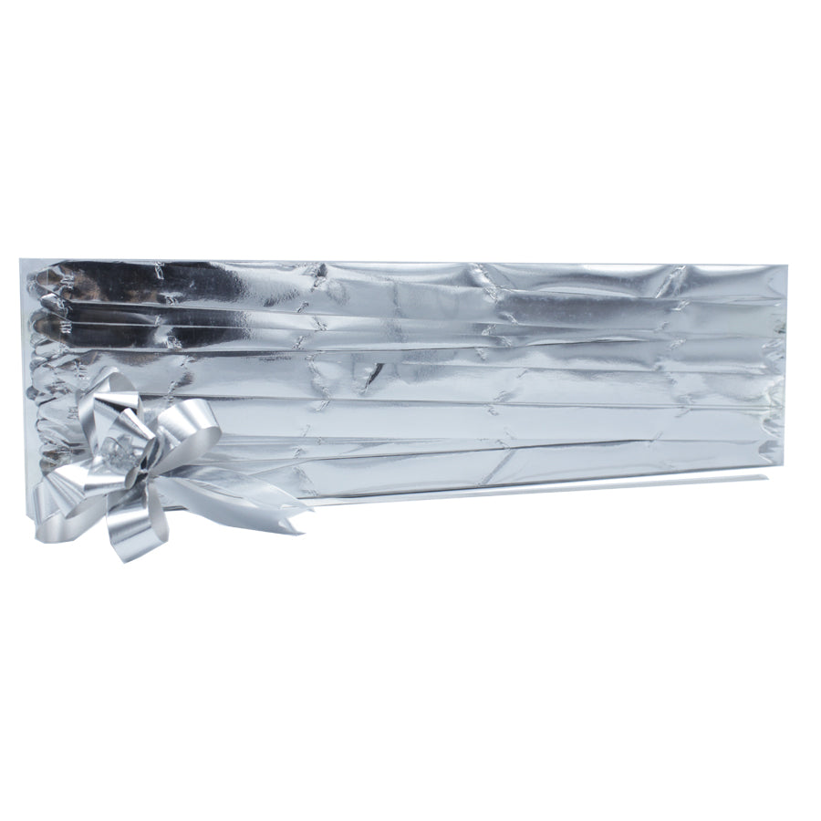 Box with Metallic Pull Bows - Silver