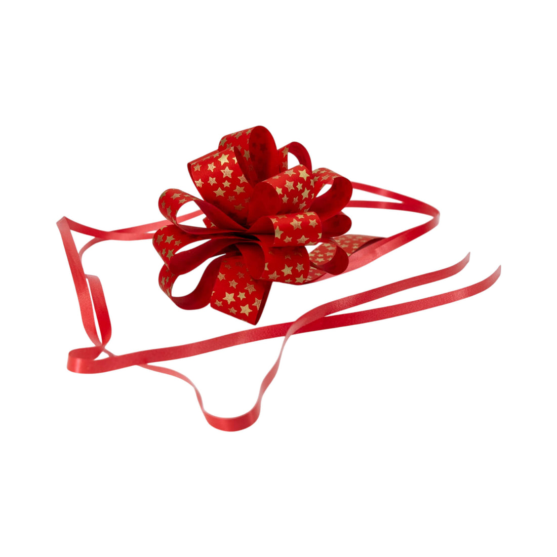 Box with Rapid Painted Bows - Red and Gold - "Stars"
