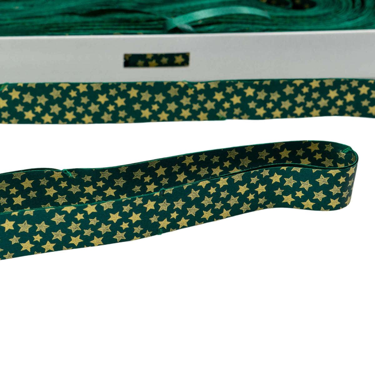 Caja con Lazos Rapid Painted - Oro y Verde - "Estrellas"