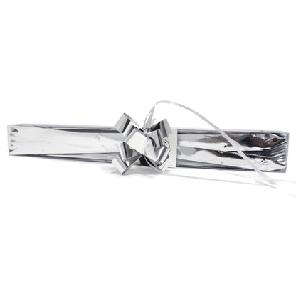Box with Metallic Pull Bows - Silver