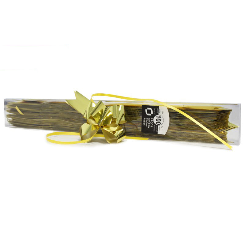 Box with Metallic Pull Bows - Gold
