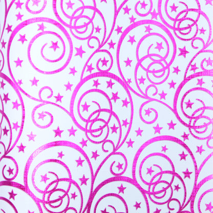 Rolo de Papel Gofrado - Branco e Rosa - "Estrelinhas"
