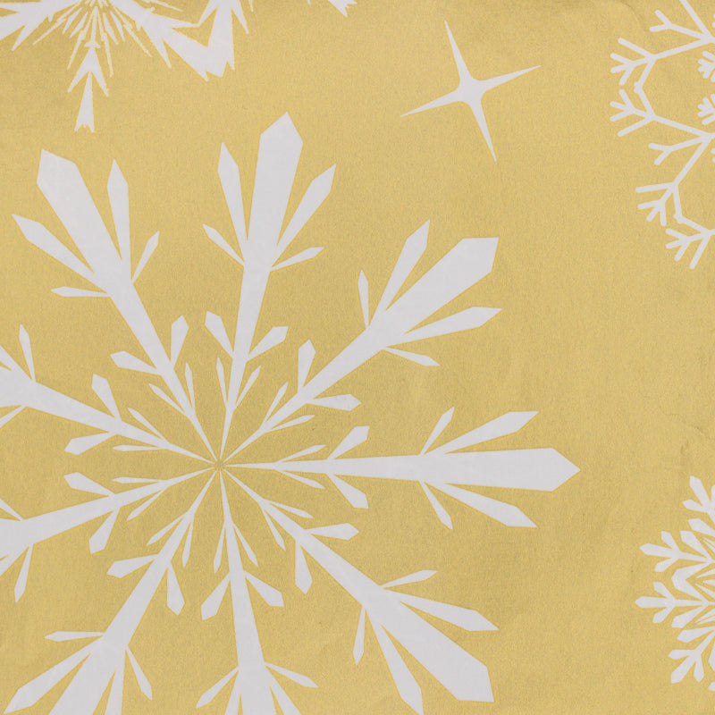 Rolo de Papel Couché - Ouro e Branco - "Flocos de Neve"