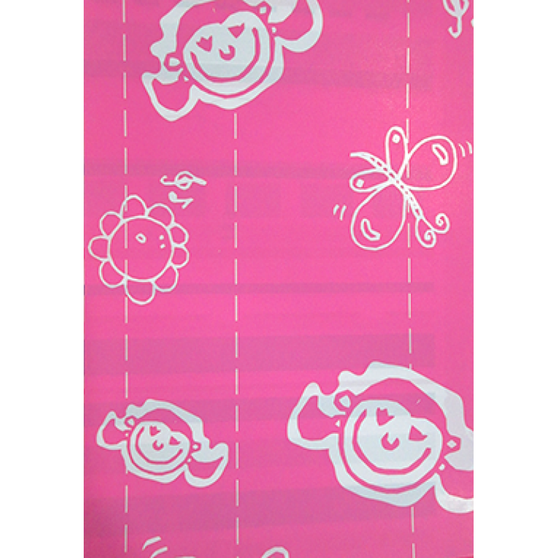 Roll of Coated Paper - Pink and White - "Children&