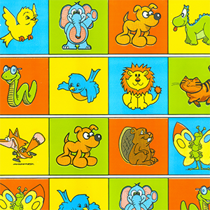 Roll of Coated Paper - Multicolour - "Animals"