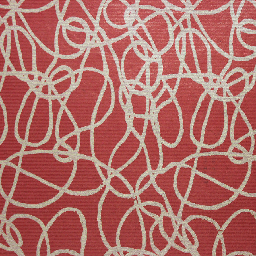 Kraft Paper Roll - Red and White - "Lines with Life"