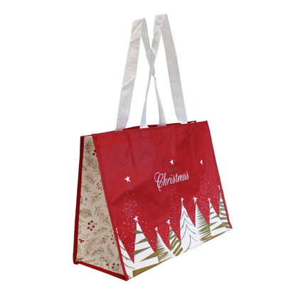 Sacos Polipropileno (PP) Woven Laminado - Plastificado Brilho - Vermelho e Ouro - "Natal"