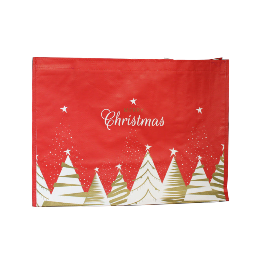 Sacos Polipropileno (PP) Woven Laminado - Plastificado Brilho - Vermelho e Ouro - "Natal"