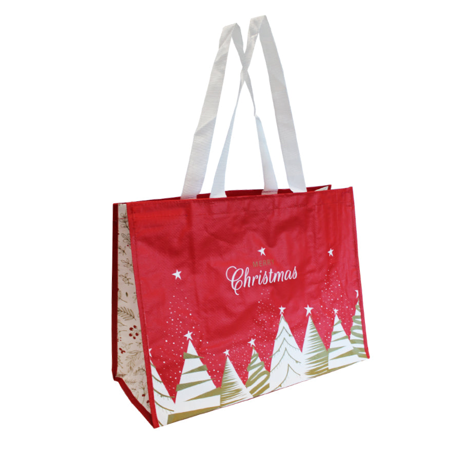Sacos Polipropileno (PP) Woven Laminado - Plastificado Brilho - Vermelho e Ouro - "Natal"