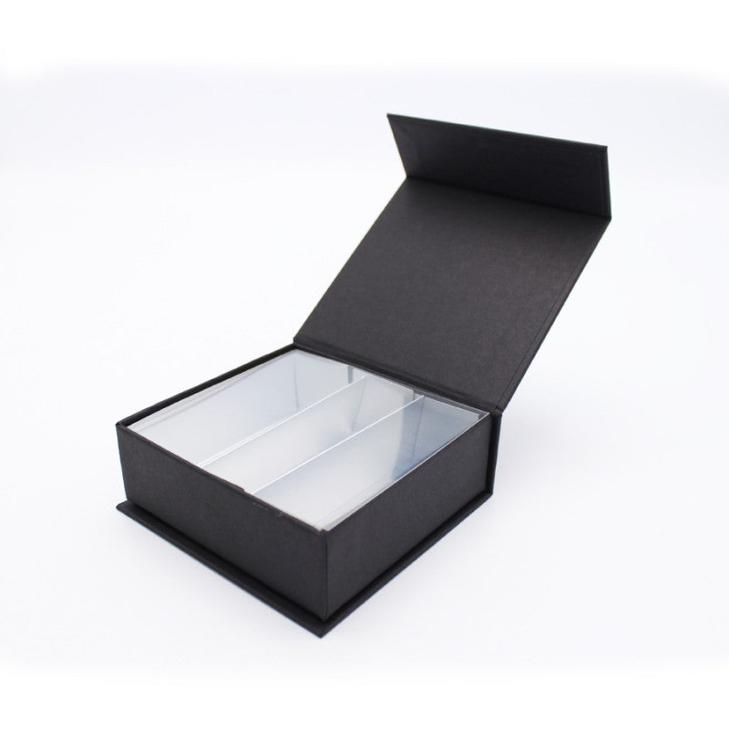 Caja Premium Tarjeta 1200g con Imán y Separadores para 4 Chocolates - Negro