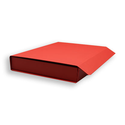 Caja Premium Cartón 1200g con Imán y Adhesivo - Plastificado Mate - Rojo