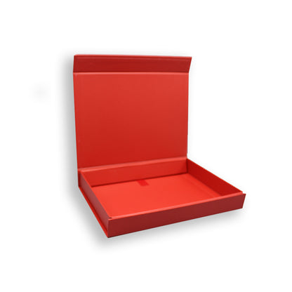 Caja Premium Cartón 1200g con Imán y Adhesivo - Plastificado Mate - Rojo