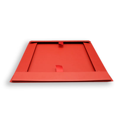 Caja Premium Cartón 1200g con Imán y Adhesivo - Plastificado Mate - Rojo