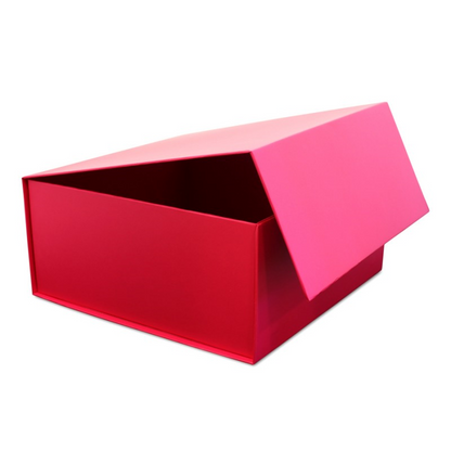 Caja Premium Tarjeta 1200g con Imán y Adhesivo - Plastificado Mate - Fucsia