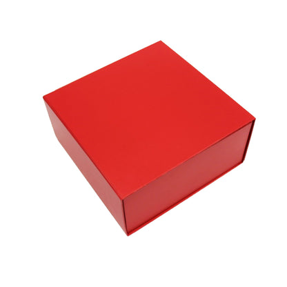 Caja Premium Cartón 1200g con Imán y Adhesivo - Plastificado Mate - Rojo