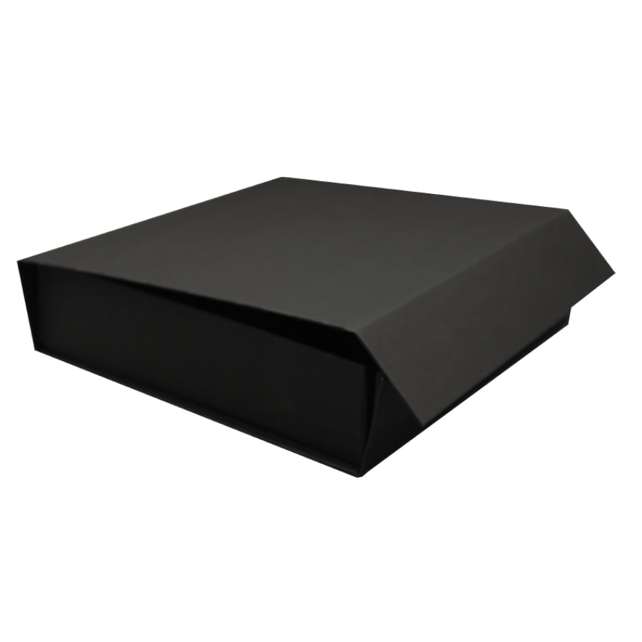 Caja Premium Tarjeta 1200g con Imán y Adhesivo - Plastificado Mate - Negro