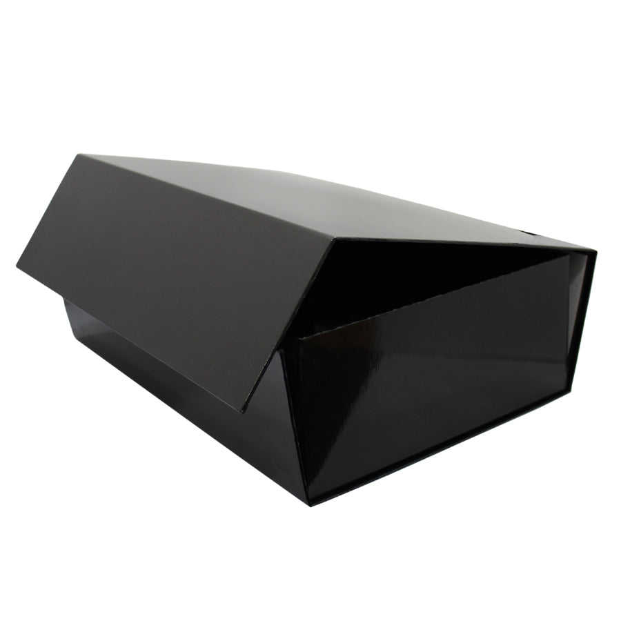 Caja Premium Tarjeta 1200g con Imán y Adhesivo - Plastificado Brillo - Negro