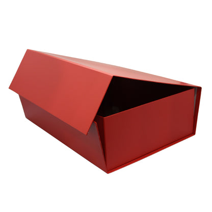 Caja Premium Cartón 1200g con Imán y Adhesivo - Plastificado Mate - Rojo