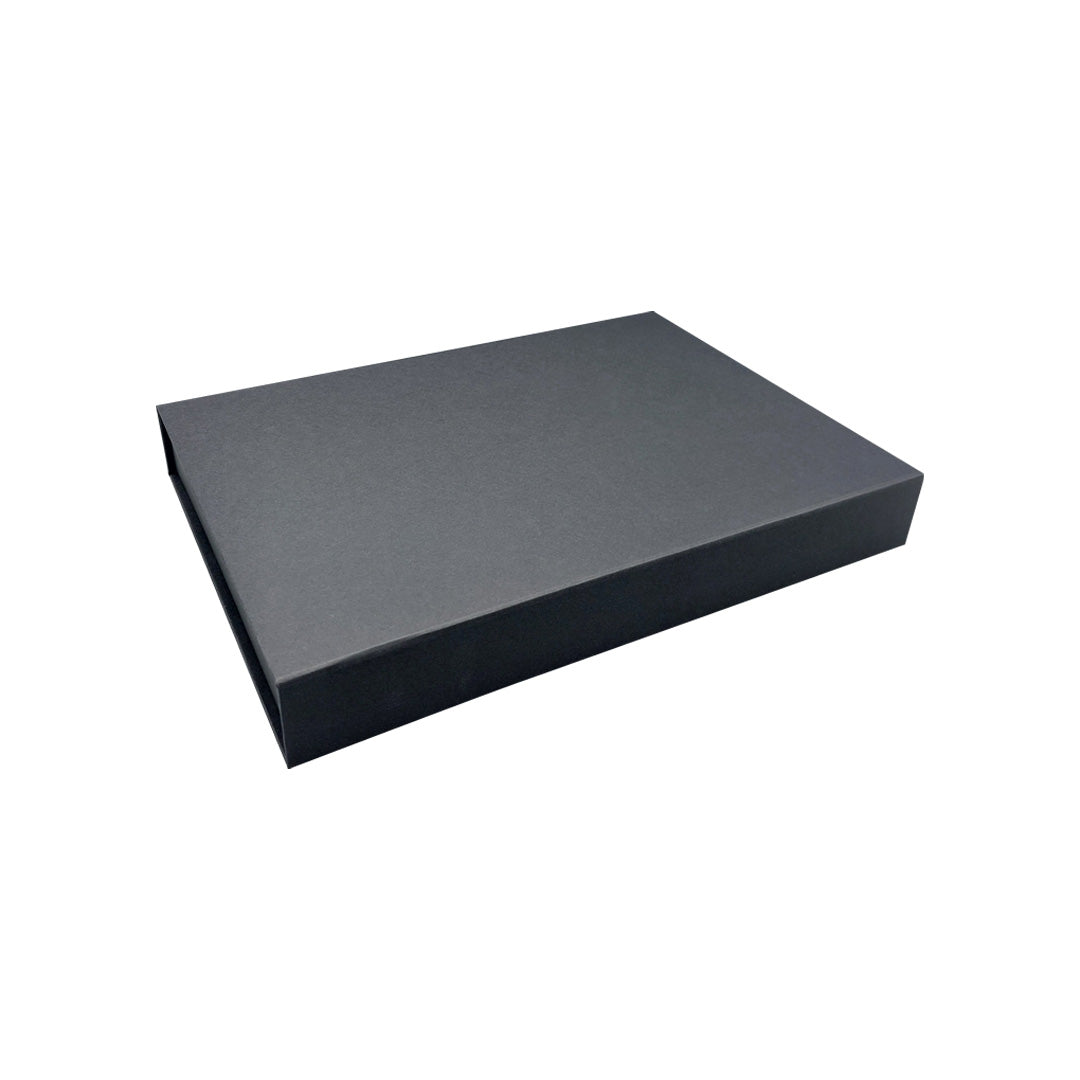 Caja Premium Tarjeta 1200g con Imán y Adhesivo - Plastificado Brillo - Negro