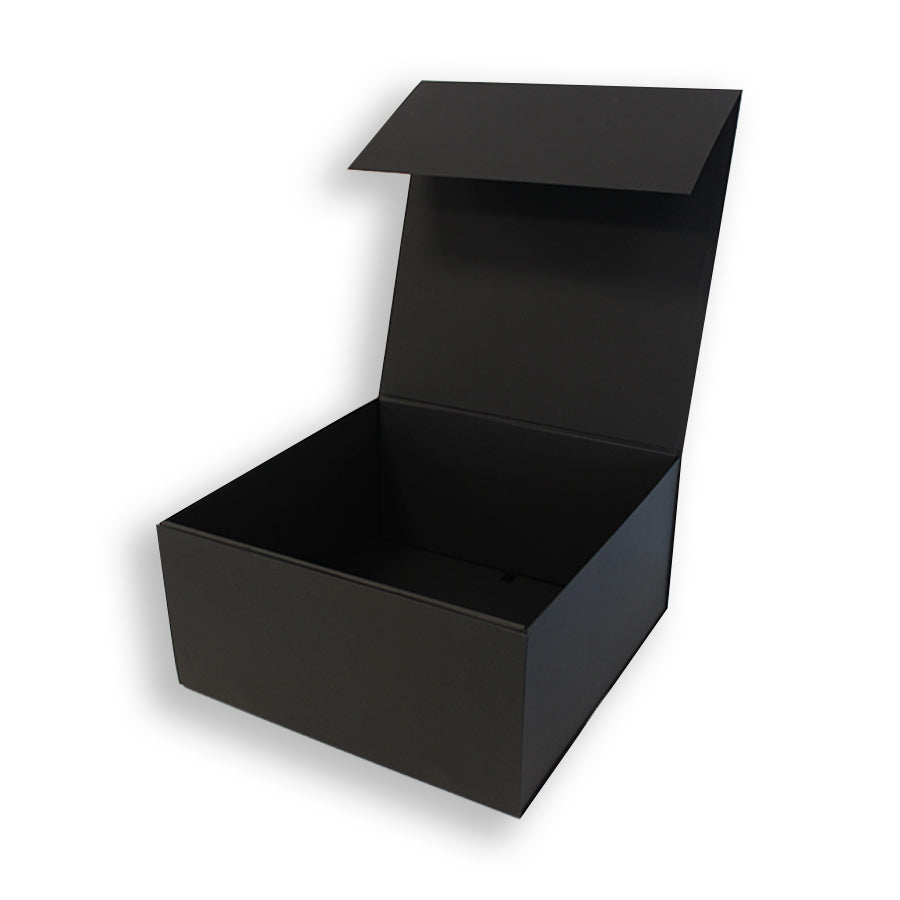 Caja Premium Tarjeta 1200g con Imán y Adhesivo - Plastificado Mate - Negro