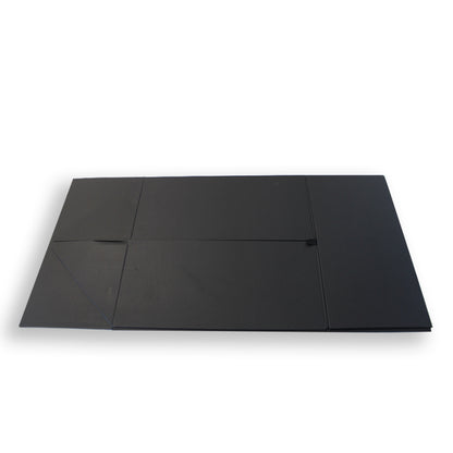 Caja Premium Tarjeta 1200g con Imán y Adhesivo - Plastificado Mate - Negro