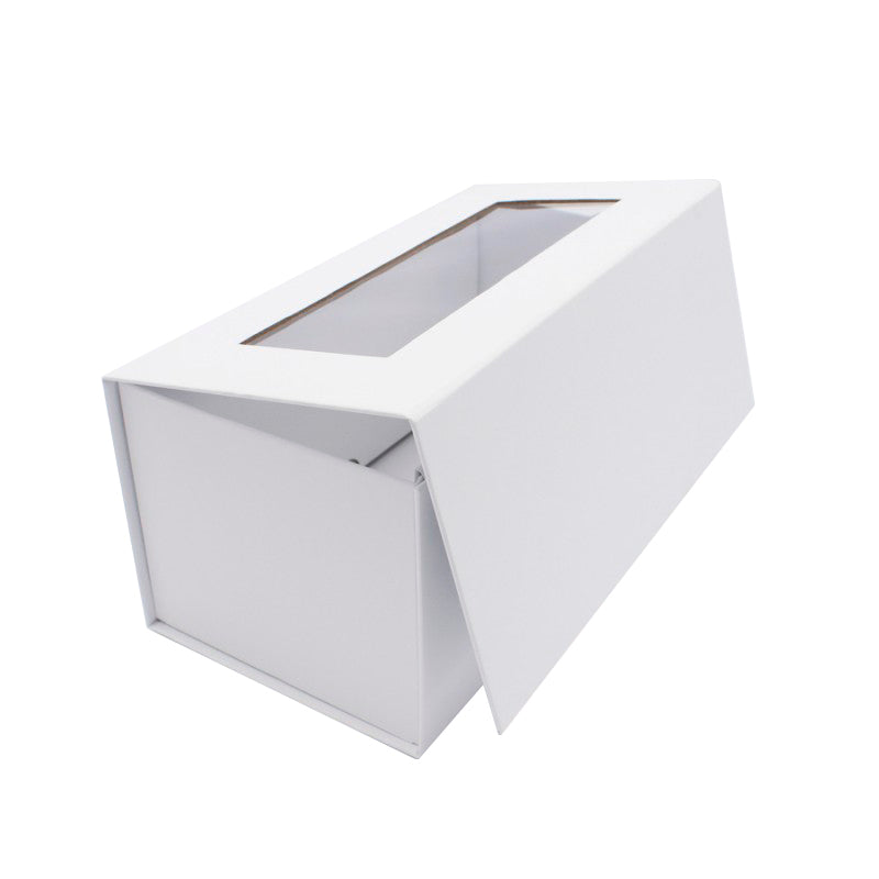 Caixa Premium Cartão 1200g com Janela e Iman - Plastificado Mate - Branco