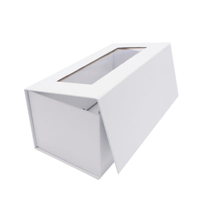 Premium Cardboard Box 1200g with Window and Magnet - Matt Laminated - White