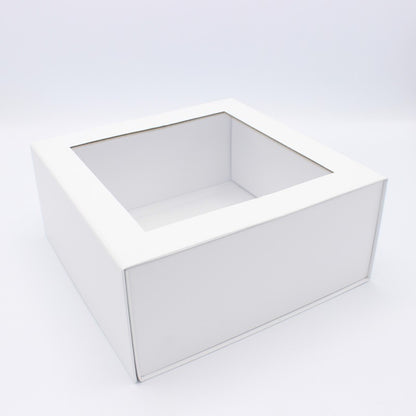 Premium Cardboard Box 1200g with Window and Magnet - Matt Laminated - White
