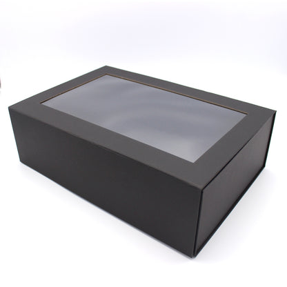 Premium Cardboard Box 1200gsm with Window and Magnet - Black