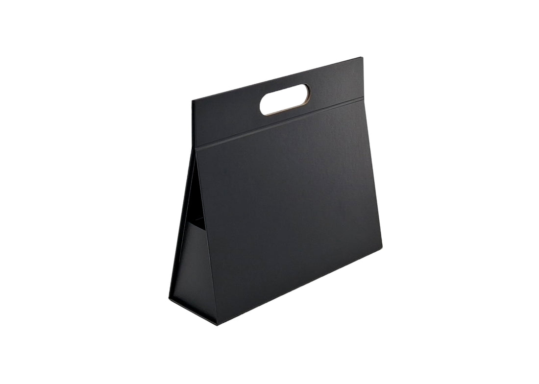 Caixa Mala Premium Triangular com Pega e Íman - Plastificado Mate - Preto