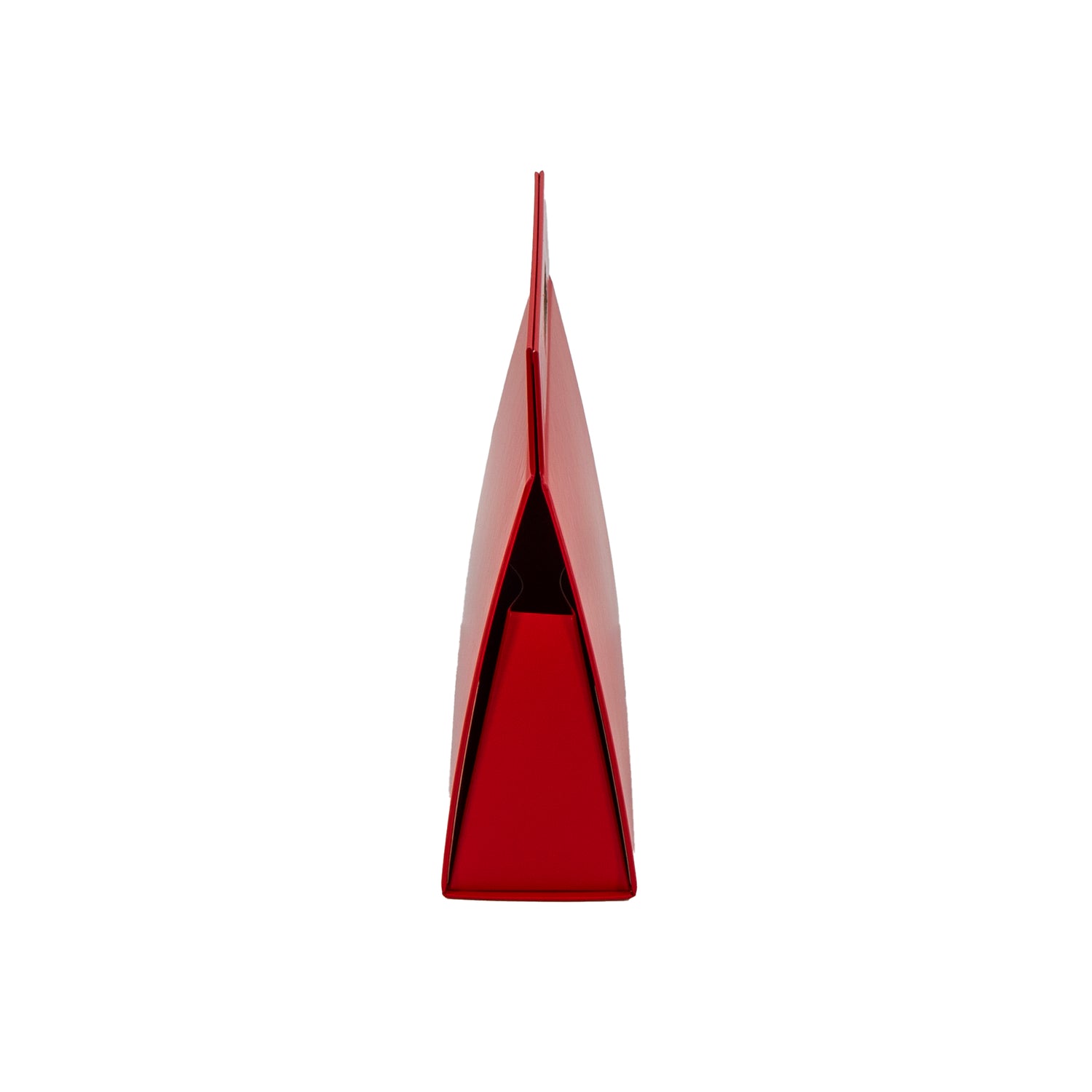 Caja Maleta Premium Triangular con Asa e Imán - Plastificado Mate - Rojo