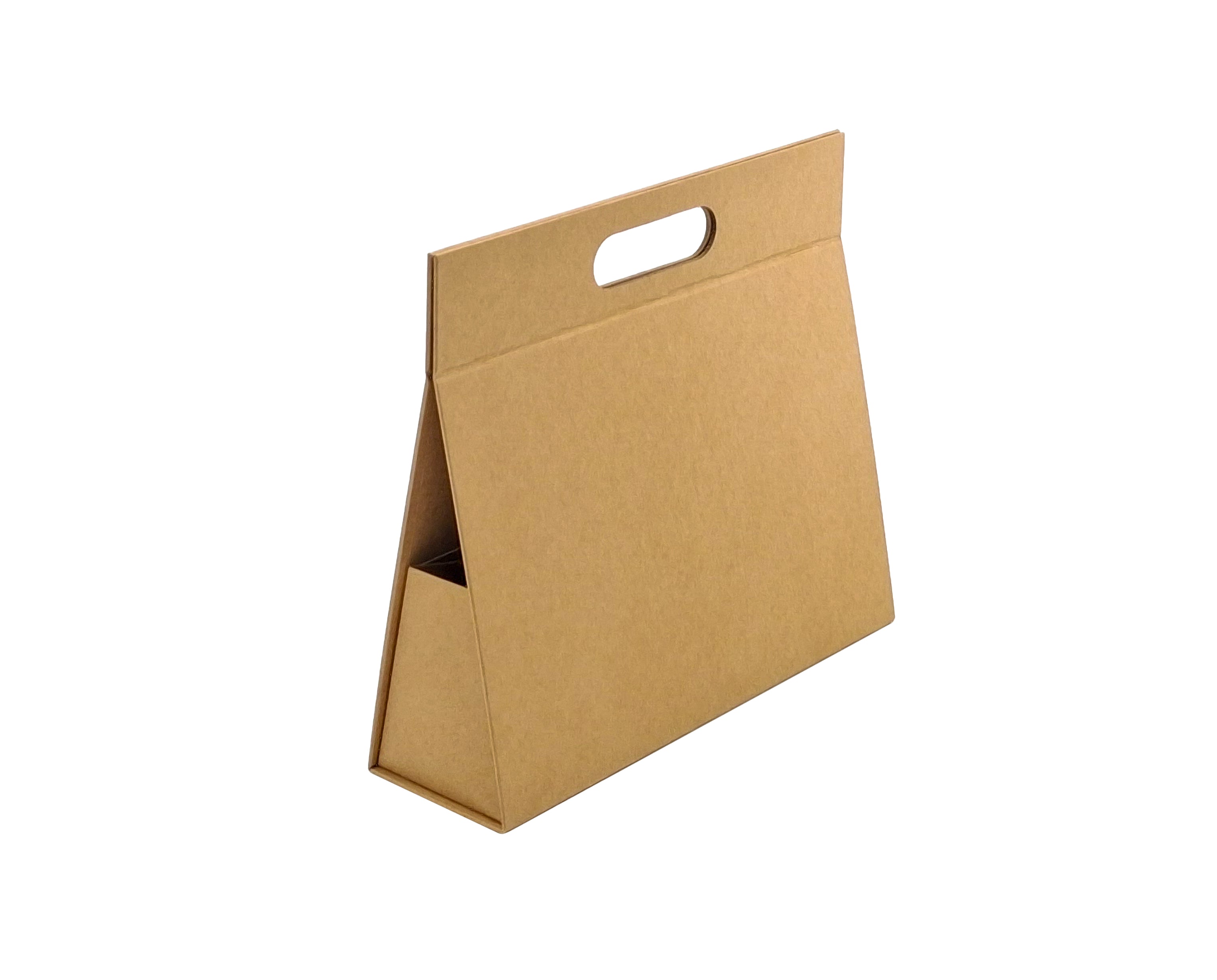 Caja Regalo Premium Triangular con Asa e Imán - Plastificado Mate - Kraft