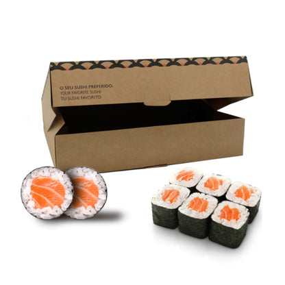 Cajas Personalizadas Take-Away para Sushi 275g - Kraft y Negro