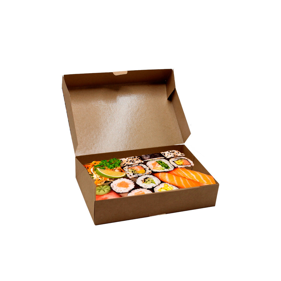 Cajas Personalizadas Take-Away para Sushi 275g - Kraft y Negro