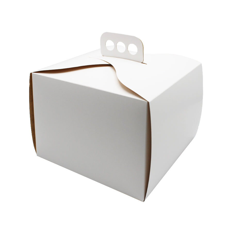Pastry Boxes with Lined Interior and Handle - White