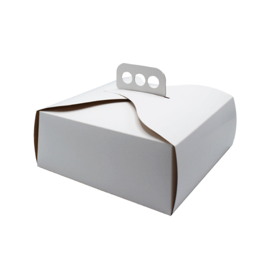 Pastry Boxes with Lined Interior and Handle - White
