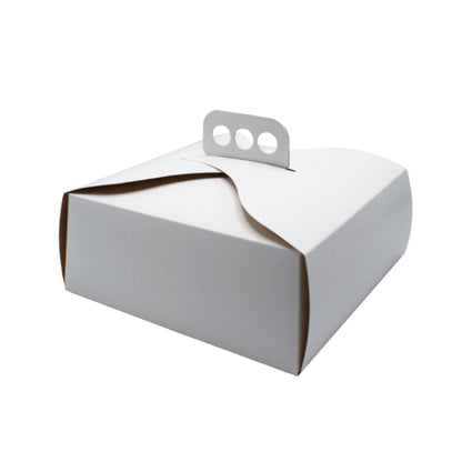 Pastry Boxes with Lined Interior and Handle - White