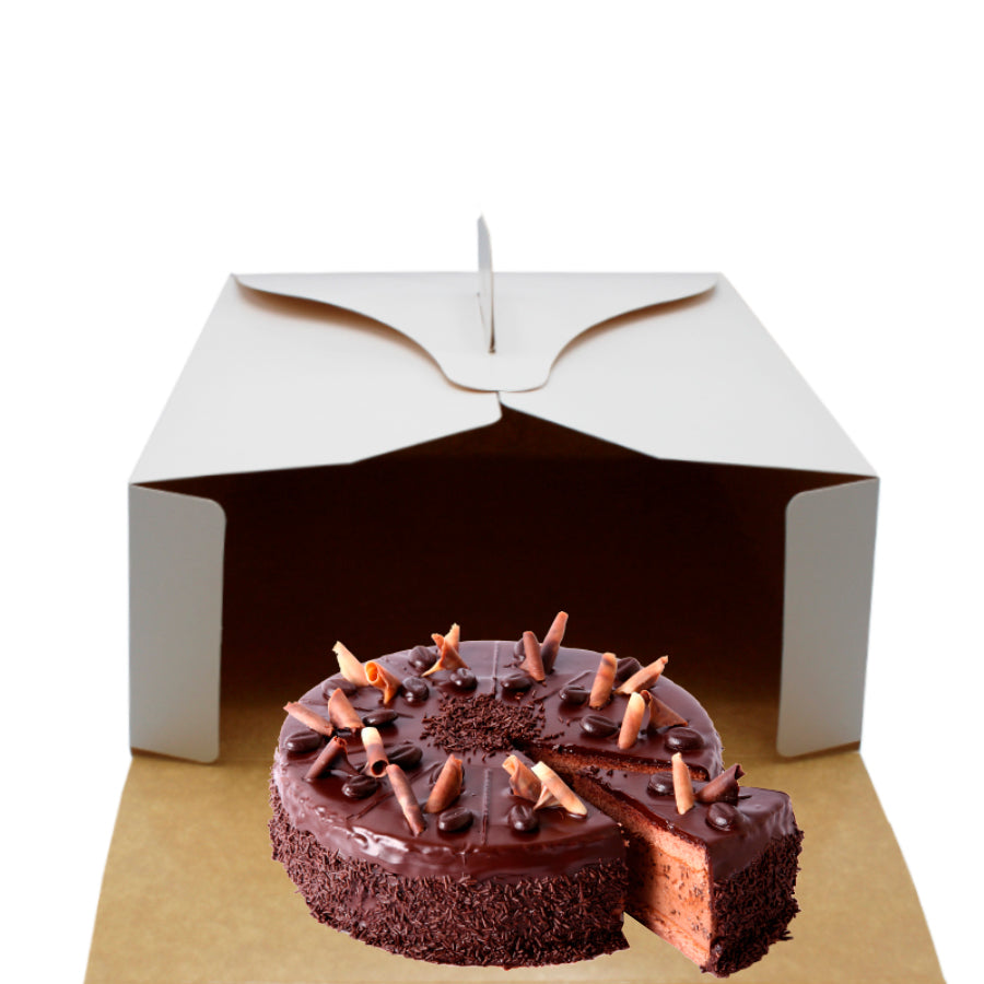 Pastry Boxes with Lined Interior and Handle - White