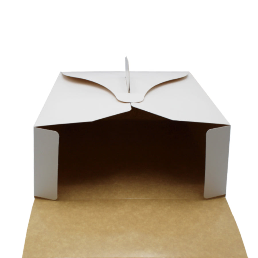 Pastry Boxes with Lined Interior and Handle - White