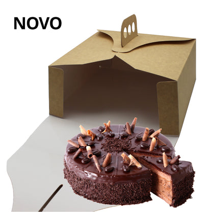 Pastry Boxes with Laminated Interior and Handle - Kraft