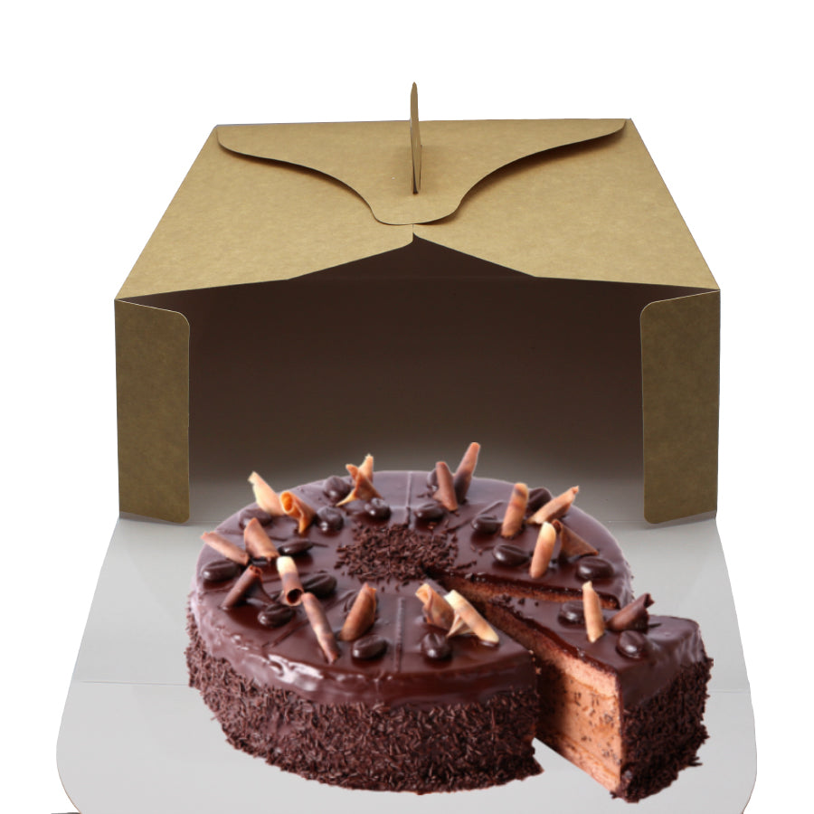 Pastry Boxes with Laminated Interior and Handle - Kraft