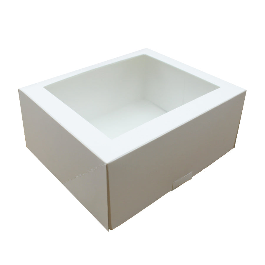 Cardboard Boxes 250g with Window and Hinged Lid - White