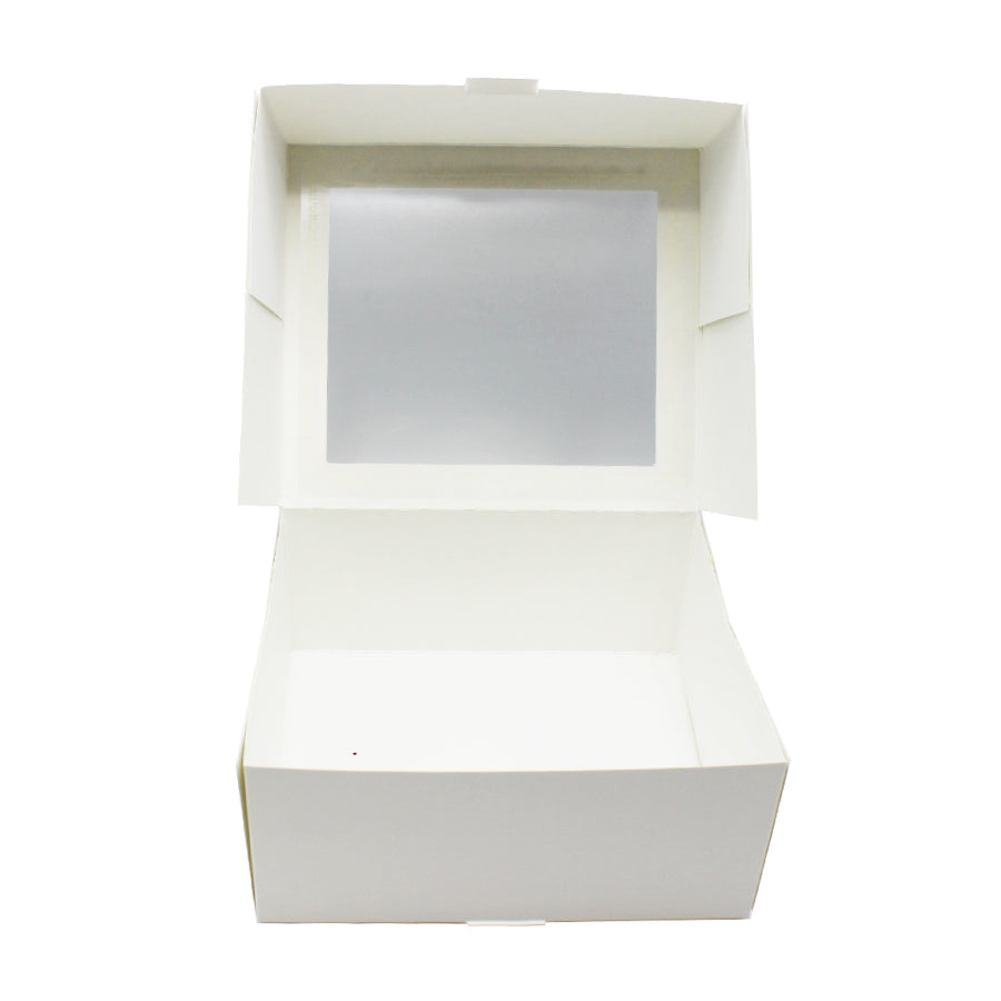 Cardboard Boxes 250g with Window and Hinged Lid - White